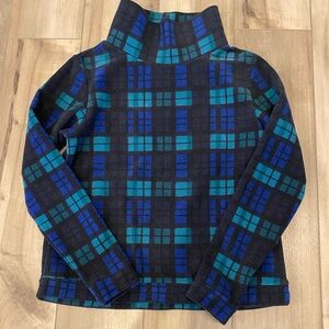 Dudley Stephens Turtleneck Sweater in Blue and Green Plaid